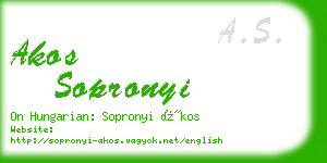 akos sopronyi business card